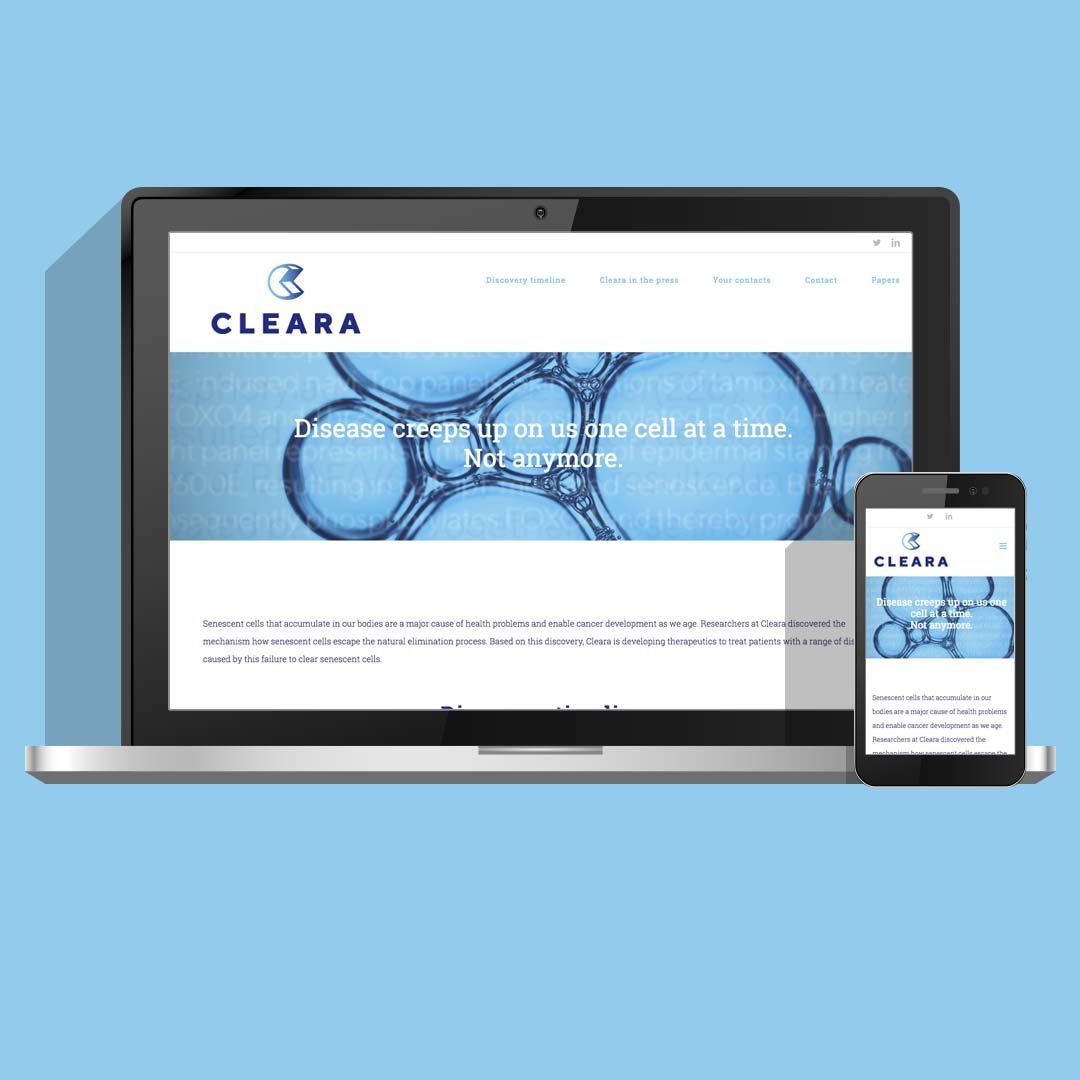Webdesign en corporate identity | Cleara Biotech