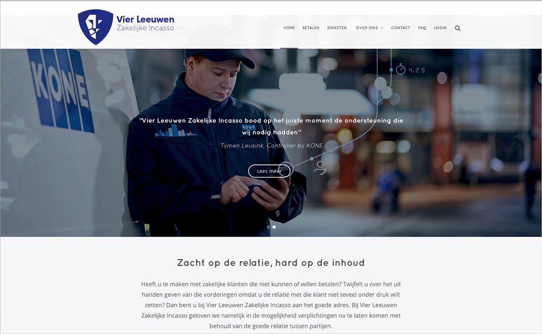 Nieuwe huisstijl en website | Vier Leeuwen zakelijke incasso